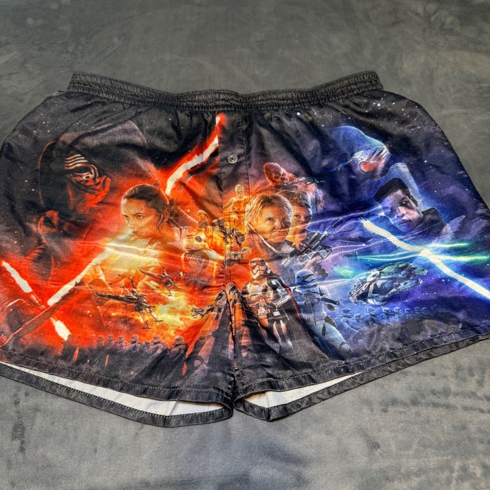 Star Wars Episode 7 The Force Awakens Men's Boxer Shorts Size XL Black Graphic